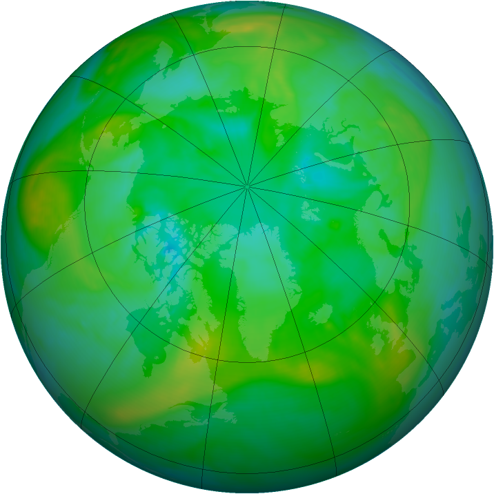 Arctic ozone map for 21 July 2007